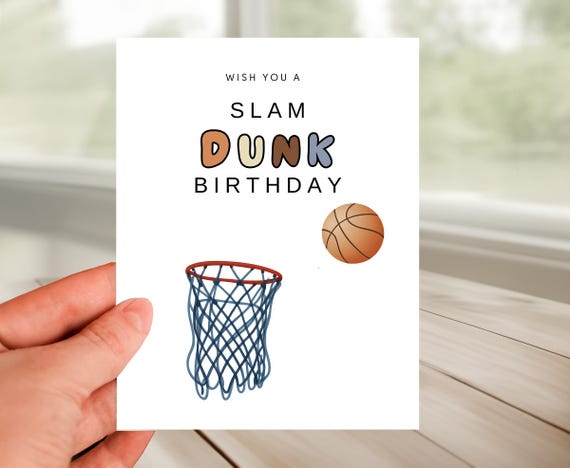 Basketball Geburtstagskarte Für Jungen – 'Have A Slam Dunk'in Day' Für Sohn, Enkel, Neffe (12., 13., 16., 17. Geburtstag)