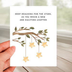 CONGRATS Greeting Card, Keep Reaching For The Star, Card for Graduations, New Career Advance, Success, Career Milestone, Next Chapter Starts