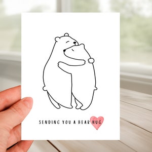Bear Hug Greeting Card - Heart Warming Sending You A Bear Hug Card ...