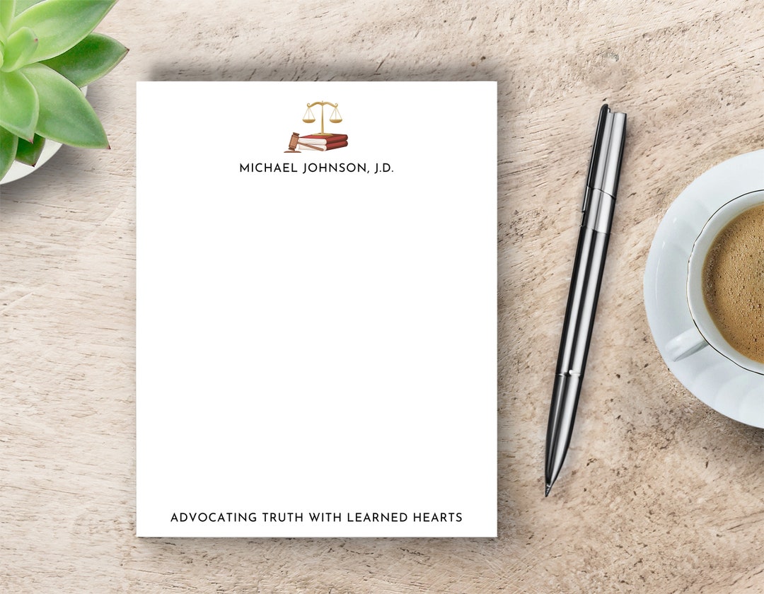 Personalized Notepad for Law School Graduate, Custom Stationery Gift ...