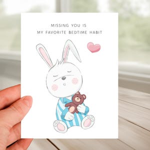 I Miss You Card, Thinking of You Card, Long Distance Relationship, Missing You Is My Favorite Bed Time Habit