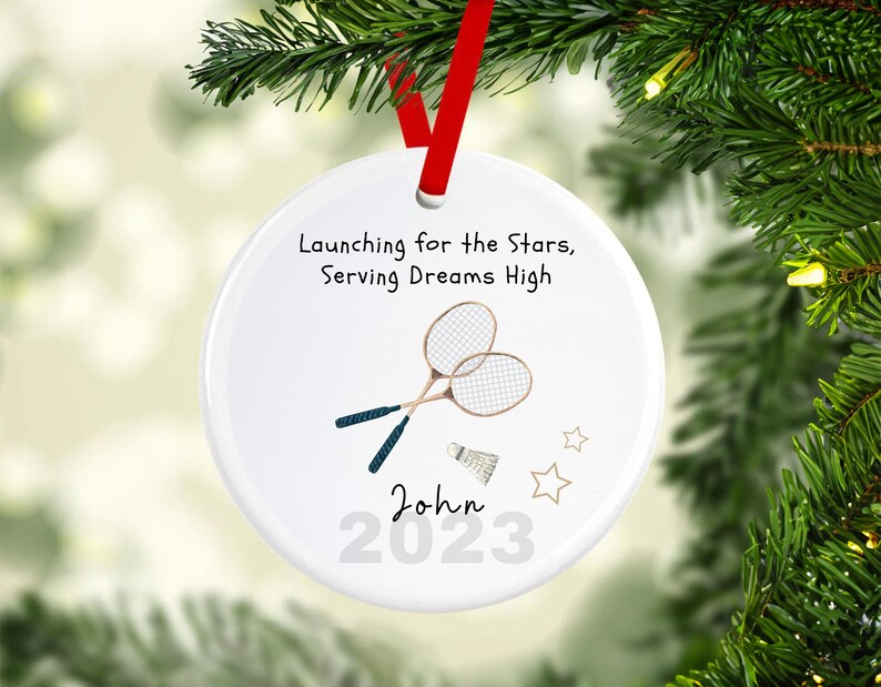 Personalized Badminton Ornament, Keepsake Gift for Badminton Player