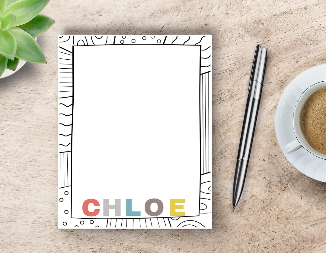 Personalized NAME NOTEPAD - 5 Letters Name Notepad (check Out Other ...