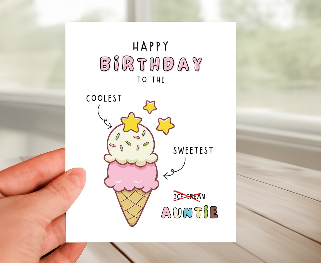 Fun Happy Birthday Card for Auntie, the Coolest and Sweetest Auntie ...
