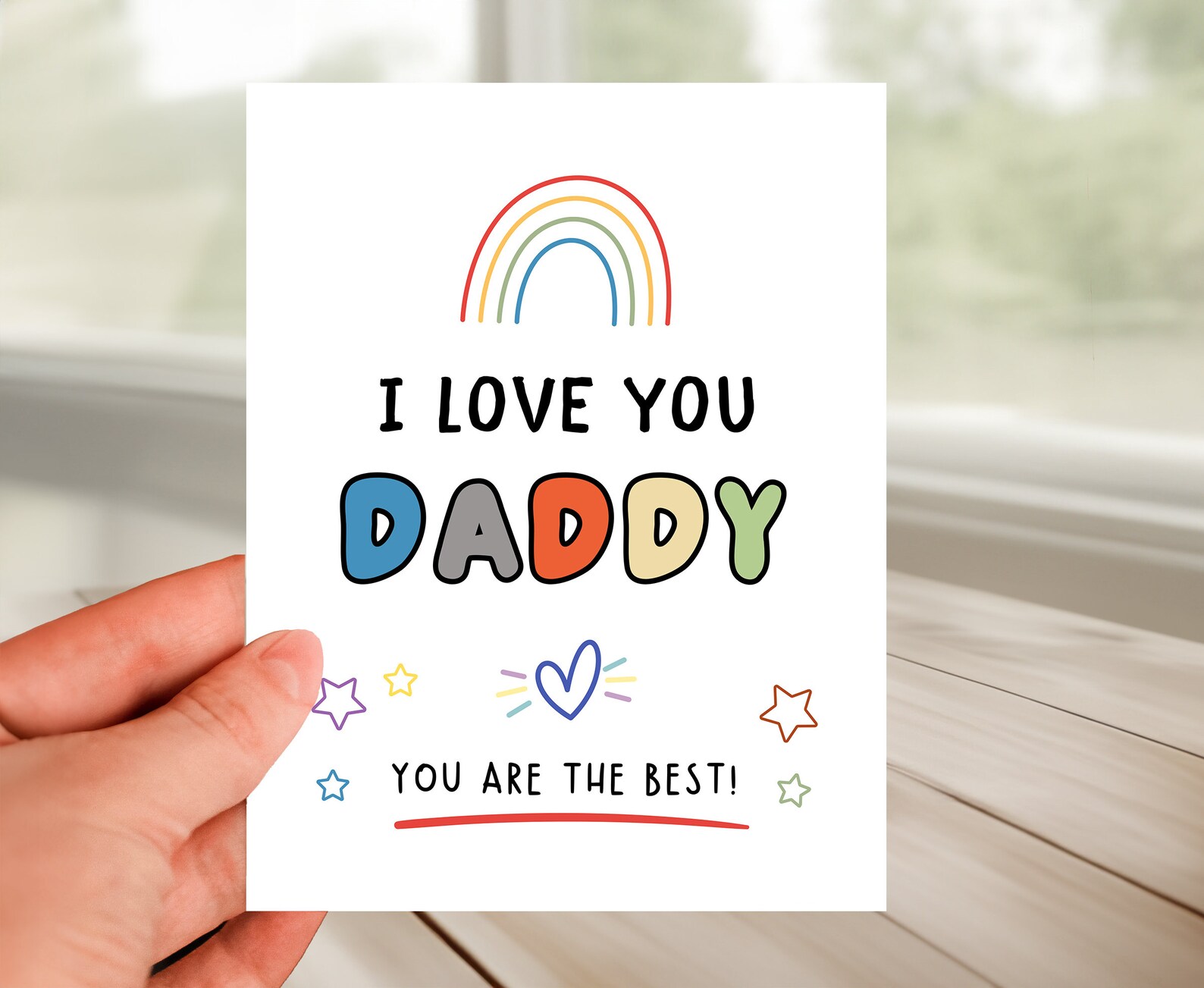I LOVE YOU DADDY Card, Happy Birthday to Dad, Cute Father's Day Card ...