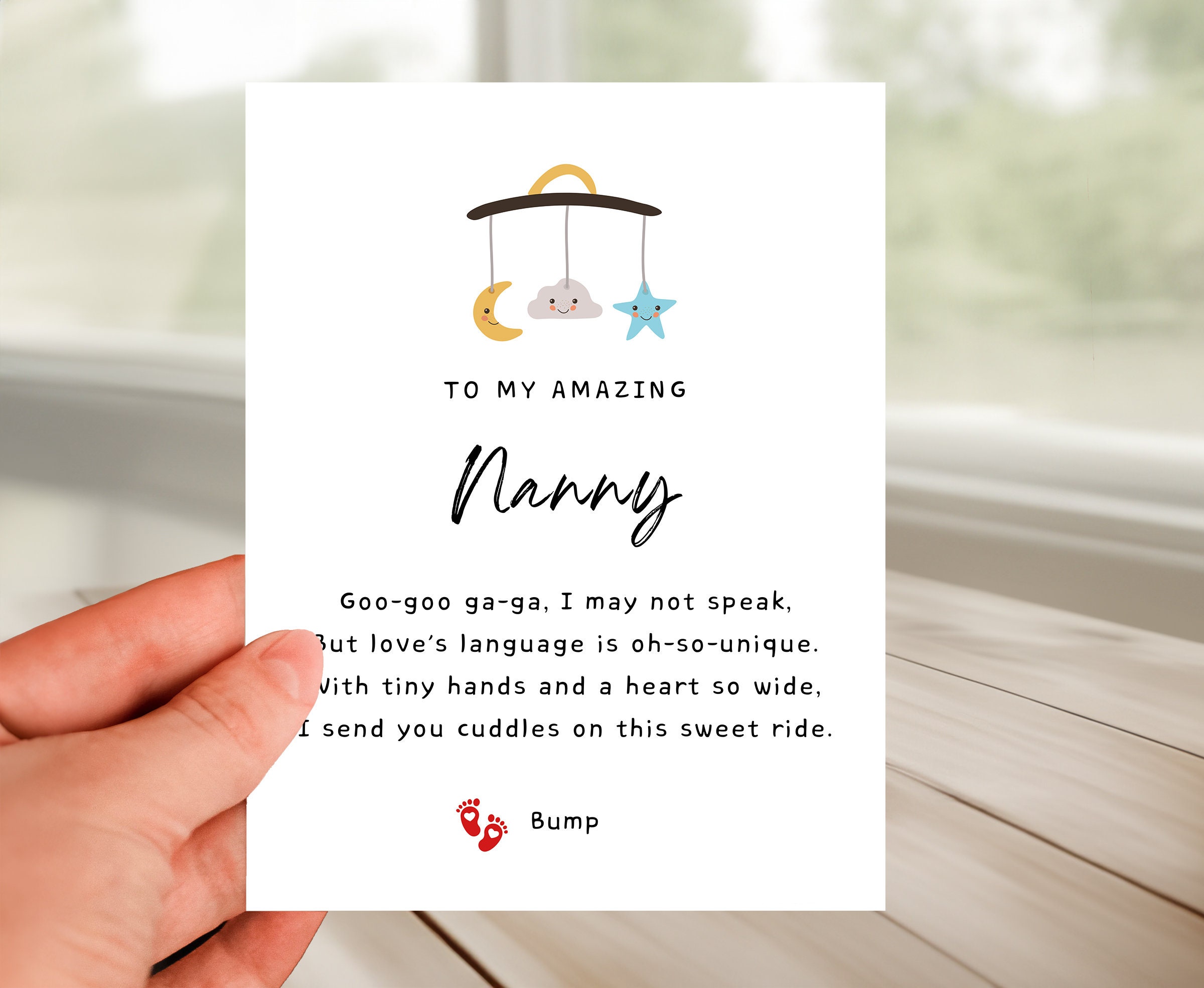 Baby to Nanny Greeting Card, Message to My Nanny, Thank You Nanny