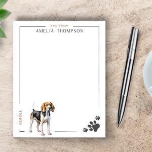 Personalized Dog Notepad, Beagle Dog Notepad, Personalized Notepad for Dog Owner, Gift for Dog Lover, Dog Stationery Gift