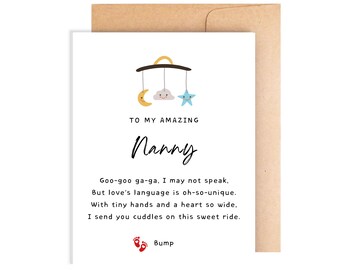 Baby to Nanny Greeting Card, Message to My Nanny, Thank You Nanny