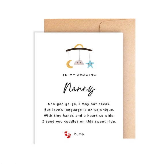 Baby to Nanny Greeting Card, Message to My Nanny, Thank You Nanny