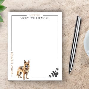 Personalized Dog Notepad, Custom German Shepherd Notepad, Personalized Notepad for Dog Owner, Gift for Dog Lover, Dog Stationery Gift