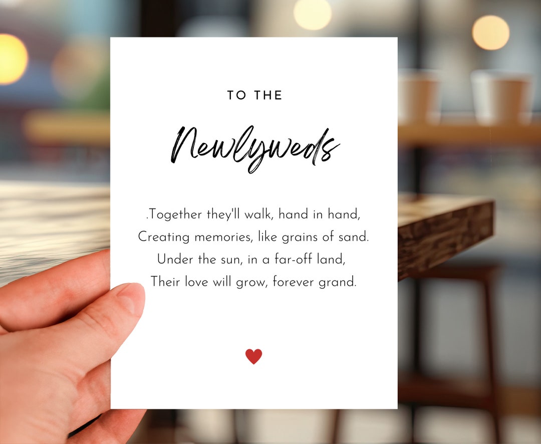 A Lovely Poem to the Newlyweds Greeting Card Wedding - Etsy