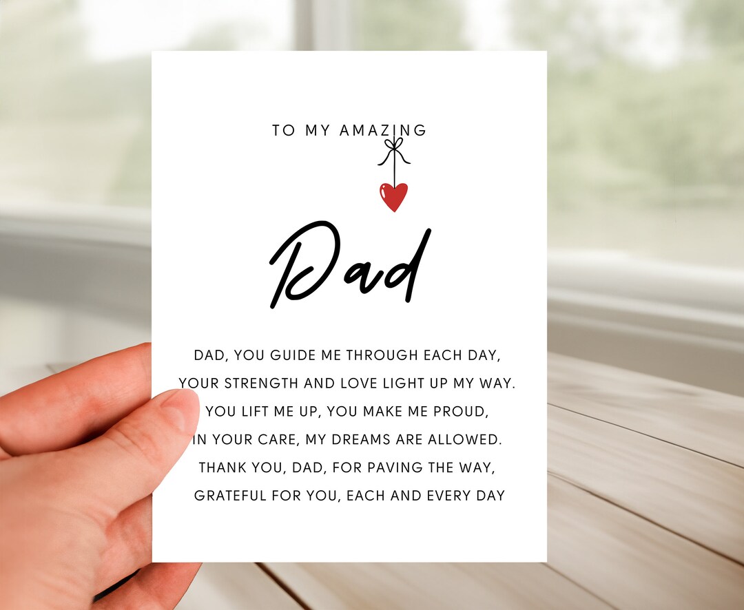 To My Amazing Dad Card Father s Day Card Birthday Card For Dad Thank 