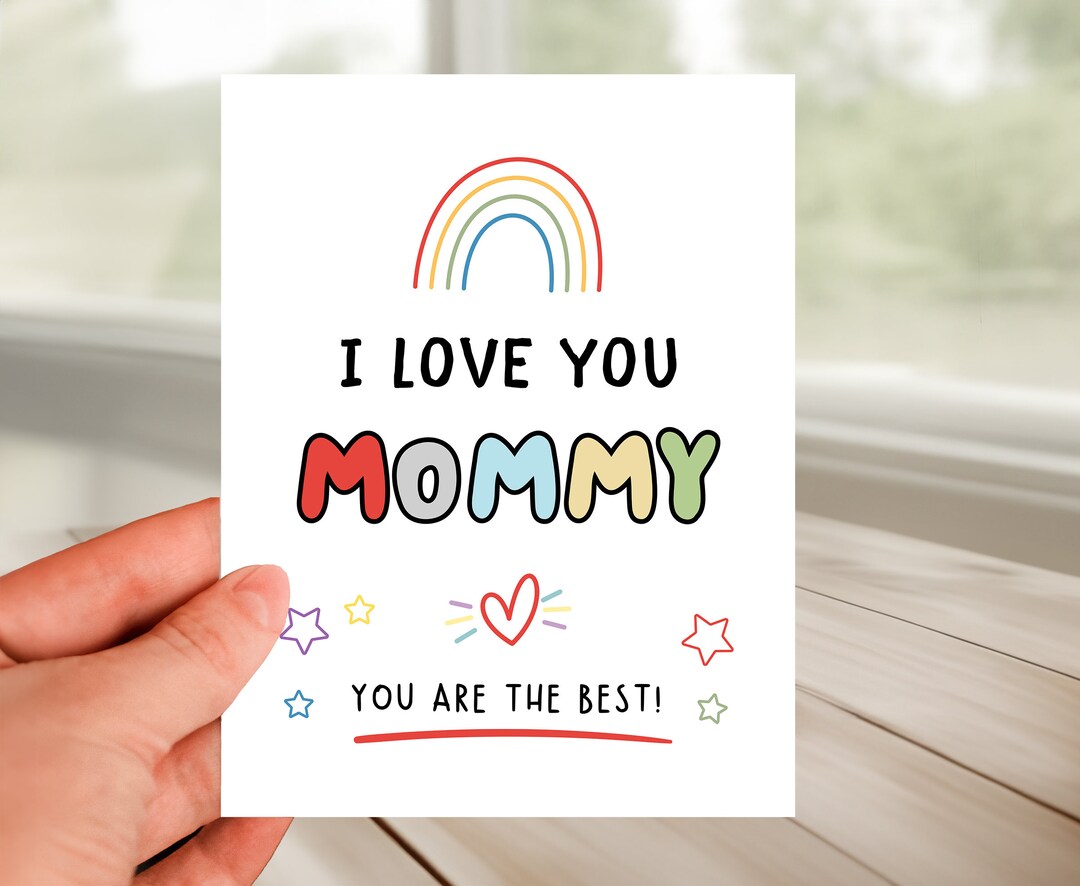 I LOVE YOU MOMMY Card for Mom Happy Birthday, Cute Mother's Day Card ...