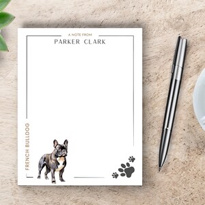 Personalized Dog Notepad, Custom French Bulldog Notepad, Personalized Notepad for Dog Owner, Gift for Dog Lover, Dog Stationery Gift
