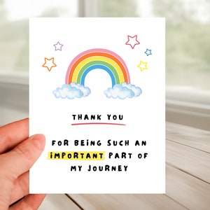 Cute Thank You Card, Being Part Of My Journey, Adorable Teacher Thank You Card, Best Friend, Mentor, Friend, End Of School, Fun Appreciation