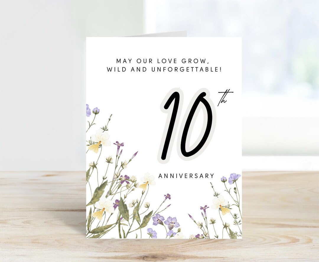 10th Anniversary, Wedding Anniversary Card to Wife, Husband Love Grow ...