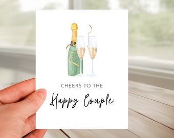 Celebrate A NewlyWeds Greeting Card - CHEERS TO THE Happy Couple, A Stylish Card for Just Married Couple, Happy Wedding Couple,