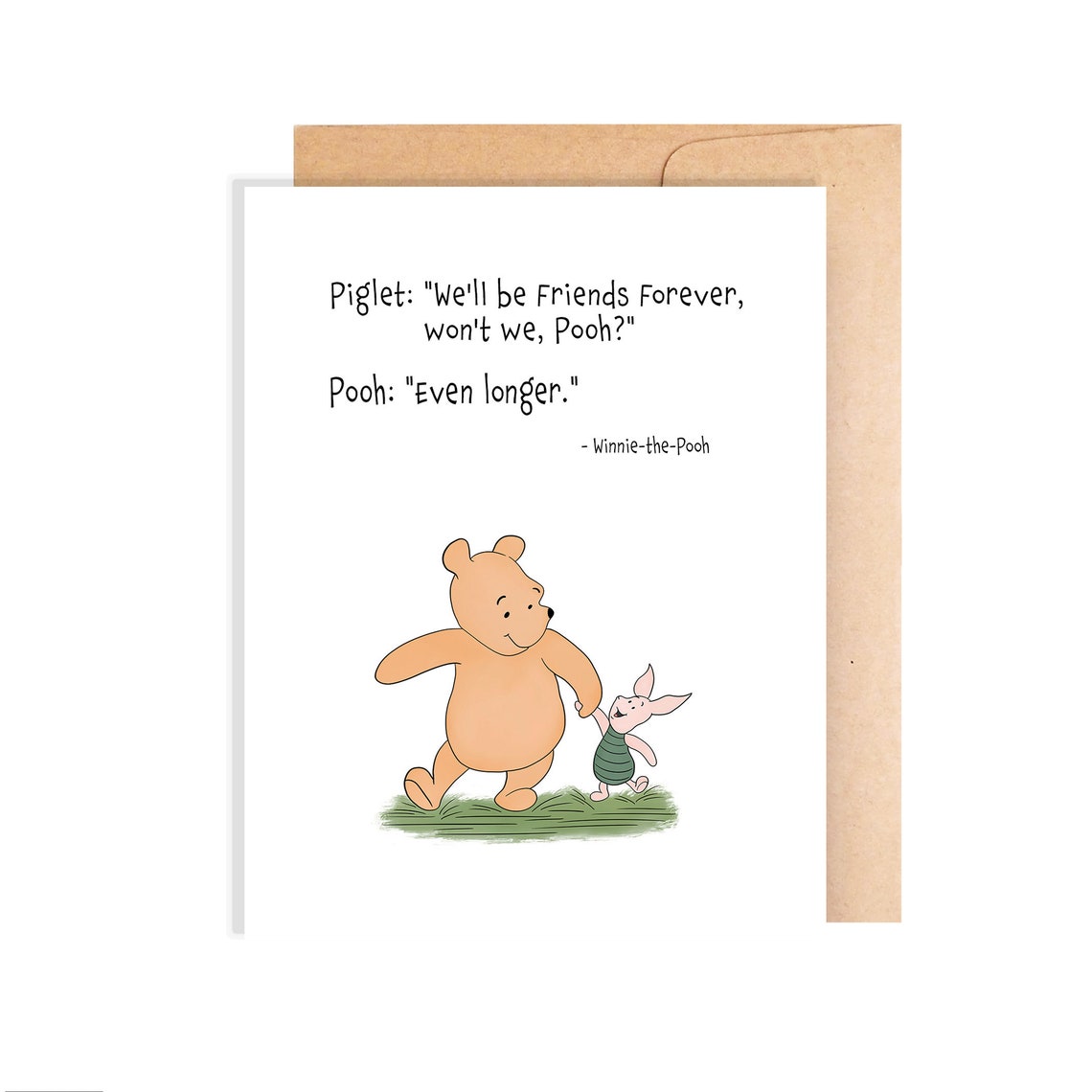 Classic Winnie the Pooh Friendship Quote Greeting Card We Etsy