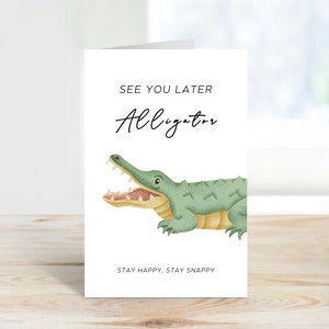 Farewell Greeting Card for Departing Coworkers, Goodbye Friends, See You Later Alligator, We Will Miss You, going away Office farewell party