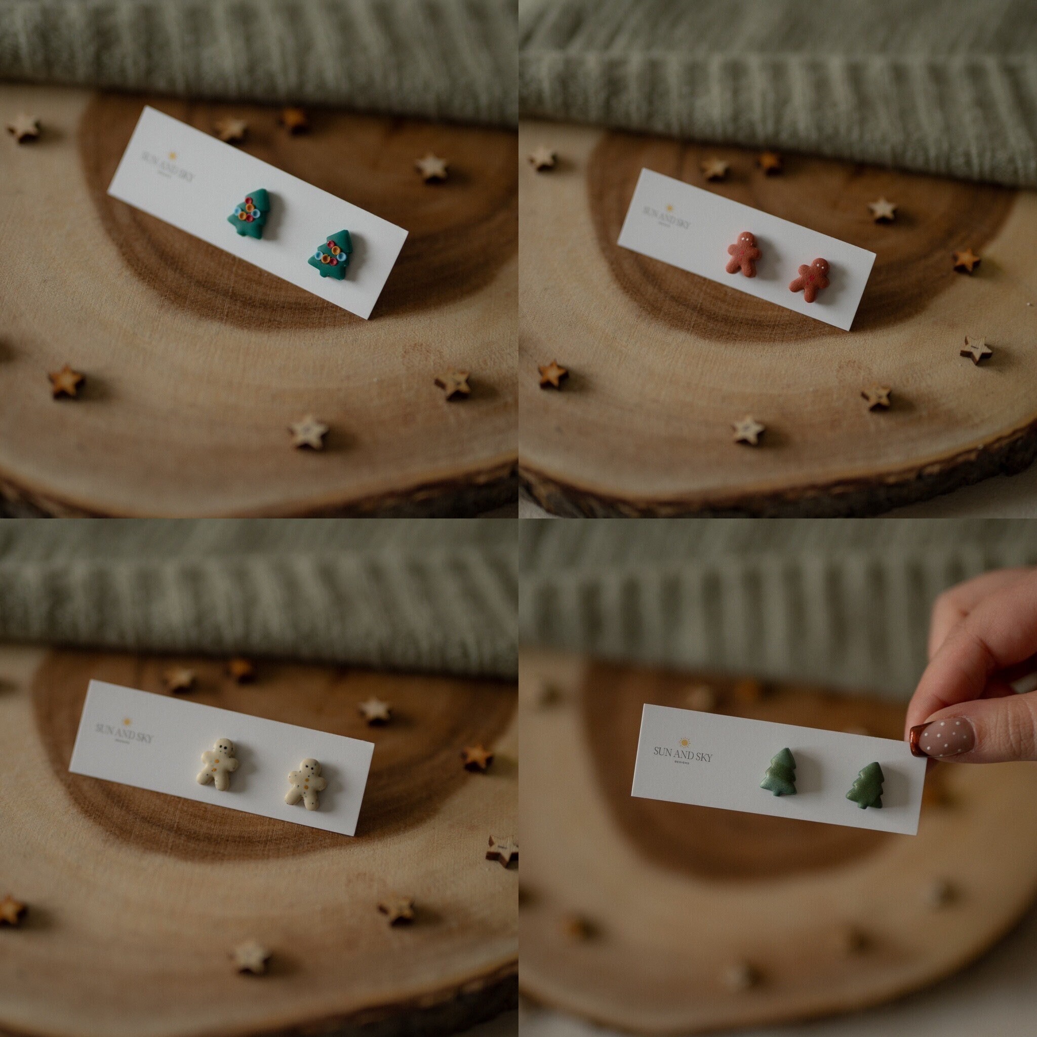 Christmas Mini Studs | Choose Your Own Stud Packs Tree Gingerbread Stainless Steel Handmade
