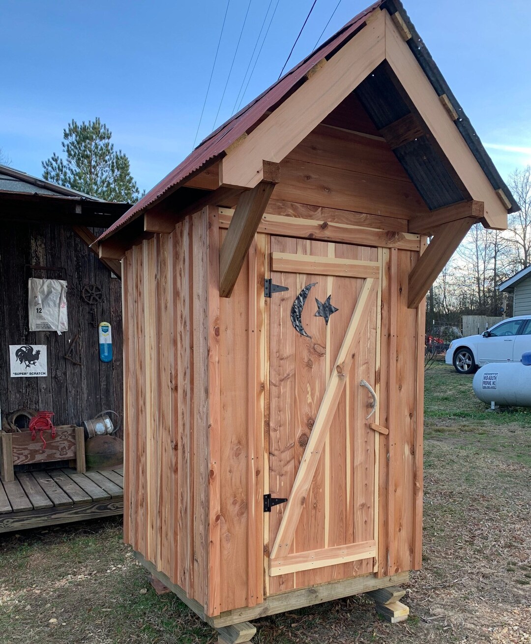 CUSTOM BUILD Outhouse Style Cedar Garden Tool Shed Built Etsy