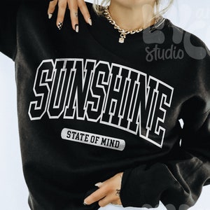 Sunshine State Of Mind Svg Png, Varsity Sunshine Svg Png, Sunshine on My Mind Svg Png, Summer Vibes Svg Png, Trendy Svg, Cut File