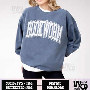 Bookworm Svg Png, Varsity Bookworm Svg Png, Bookish Svg Png, Book Svg