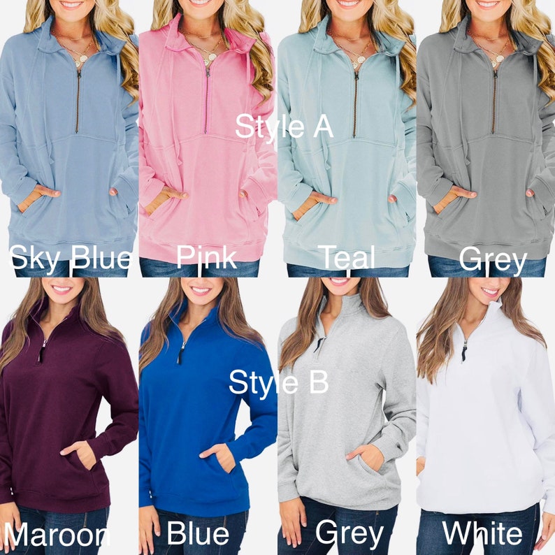 Nursing HalfZip Crewneck Sweatshirt Multiple Styles Etsy