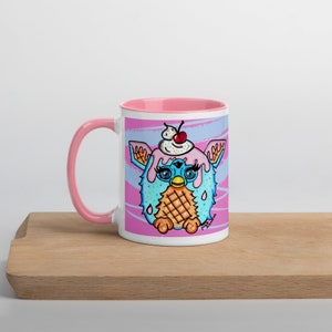 Furby Ice Cream Mug for Coffee, Tea. 90s Millenial Nostalgia, Furb, Kitchen Decor