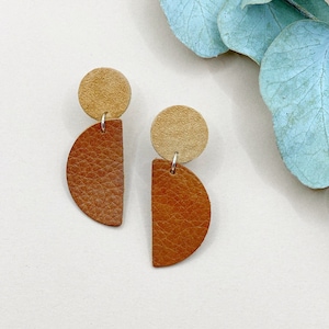 CROTON // Semi-Circle Leather Stud Earrings image 1