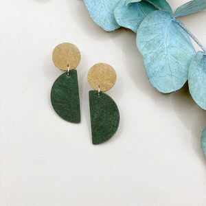 CROTON // Semi-Circle Leather Stud Earrings image 3