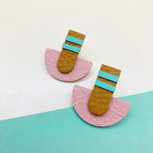 BIRD OF PARADISE // Geometric Leather Striped Studs