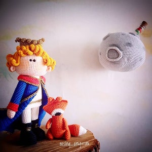 Little Prince, English Pattern, Amigurumi doll, PDF pattern, Crochet pattern  pattern, fox, moon, rose