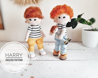 crochet pattern for Harry doll, crochet pattern, amigurumi pattern