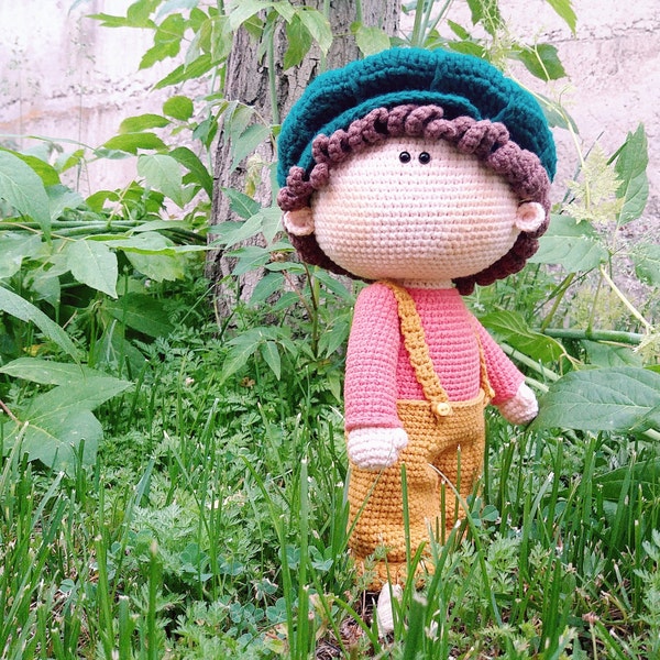 Gilbert Puppe, Englische Anleitung, Amigurumi Puppe, PDF