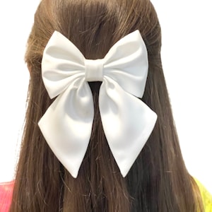 Weeding hair bow clip, girl hair tie, satin  hair bow, flower girl  dress bow, hair clip, cute bow for dress