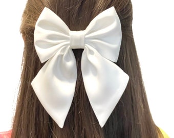 Weeding hair bow clip, girl hair tie, satin  hair bow, flower girl  dress bow, hair clip, cute bow for dress