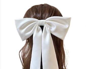 Ivory hair bow, bridal bow, veil bow, hair bow
