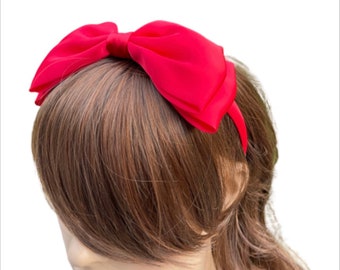 Fascia per capelli con fiocco, in tessuto satinato, accessorio per capelli