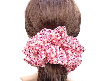 Giant Oversized size floral chiffon hair Scrunchies, jumbo Scrunchy women Scrunchies hair accessories