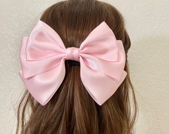 Meidiya Big Bow-knot Hair Barrette Clips Faux Pearl Double-layer Hair  Decoration Solid Color Elegant Women Hair Clip Hair Bow With Long Tail