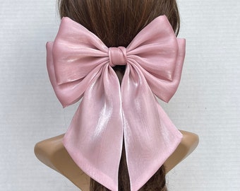 Organza bow, hair clip/ Barrette, vintage hair bow.