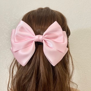 Big satin hair bow ,Hair bow for women, hair clip, handmade  women hair bow, hair barrette accessories