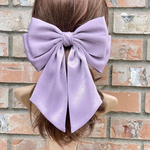 suede satin big bow,, women hair clip, thick hair bow/clip.
