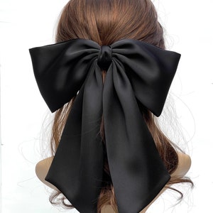 Silk satin giant  hair bow , oversized women hair  bows, French barrette hair accessories