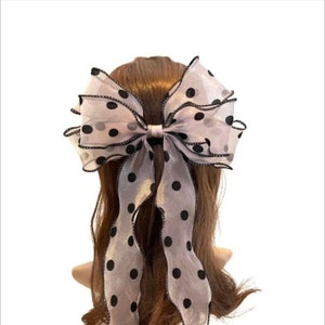 Organza Very long bow, hair bow hair clip  women hair bow women hair clip hair bow