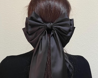 Satin Big Bow layered hair bow gift for her