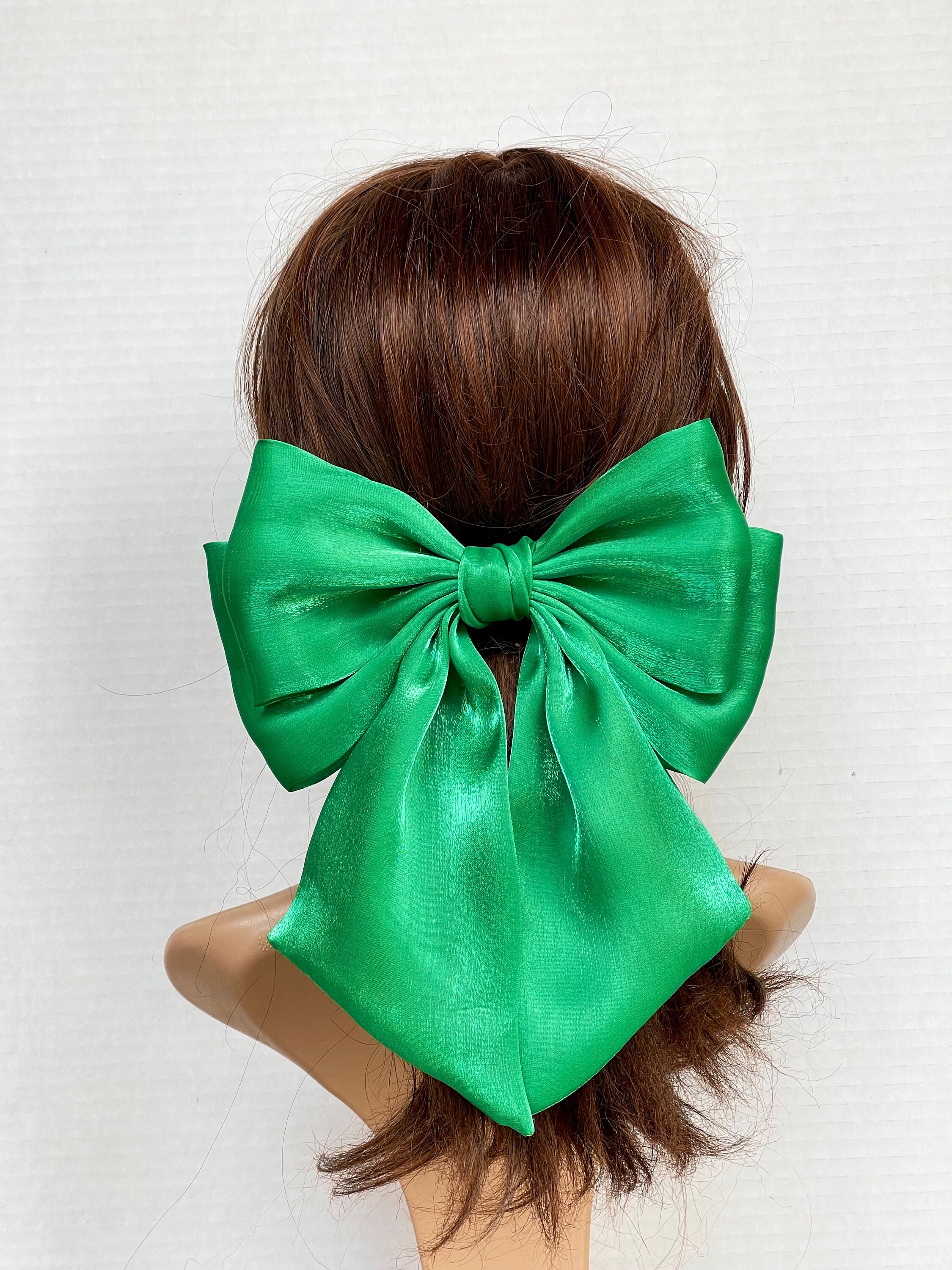 Velvet Hair Bows Hair Ribbons For Women Green Hair Bow Clips - Temu