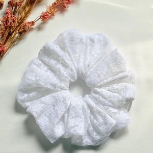 oversized lace scrunchie XL white scrunchy women hair scrunchie bridal scrunchie ponytail scrunchie hair tie Bridesmaid Gift
