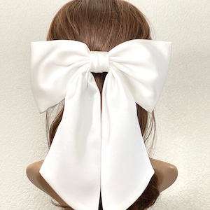 satin giant hair bow , oversized women hair bows, French barrette hair accessories